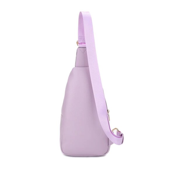 MS Double Compartment Sling Bag Medallion Detailing - Lavender - Picture 4 of 5